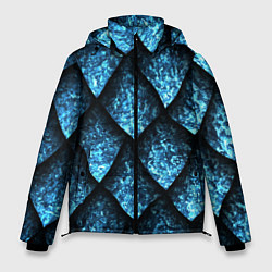 Куртка зимняя мужская Чешуя ледяного дракона, цвет: 3D-черный