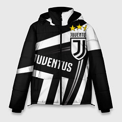 Куртка зимняя мужская JUVENTUS ЮВЕНТУС ПОЛОСЫ, цвет: 3D-красный