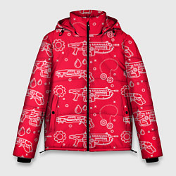 Куртка зимняя мужская Gears pattern, цвет: 3D-красный
