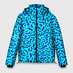 Мужская зимняя куртка Неоновые синие узоры