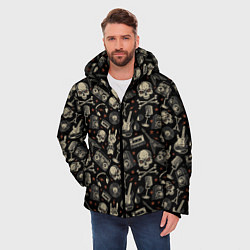 Куртка зимняя мужская Scull pattern rock, цвет: 3D-черный — фото 2