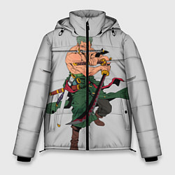 Куртка зимняя мужская Арт Ророноа Зоро, One Piece, цвет: 3D-светло-серый