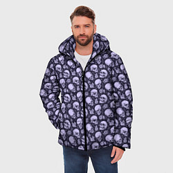 Куртка зимняя мужская Черепа, цвет: 3D-светло-серый — фото 2