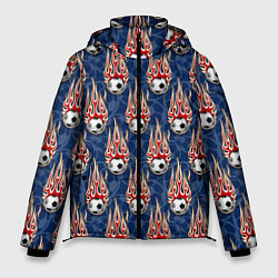 Куртка зимняя мужская Футбольные Мячи, цвет: 3D-черный