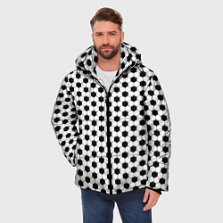 Куртка зимняя мужская Текстура мяча, цвет: 3D-светло-серый — фото 2