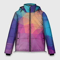 Мужская зимняя куртка Цветные полигоны - Градиент