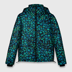 Куртка зимняя мужская Цветы 2, цвет: 3D-черный