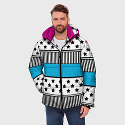 Куртка зимняя мужская Молодежный современный узор, цвет: 3D-черный — фото 2