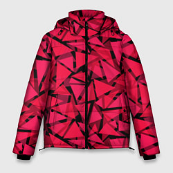 Мужская зимняя куртка Красно-черный полигональный