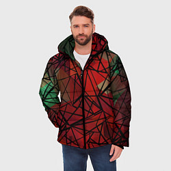 Куртка зимняя мужская Абстрактный геометрический, цвет: 3D-черный — фото 2