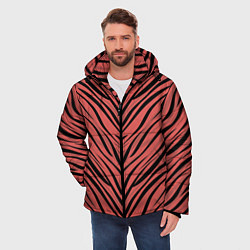 Куртка зимняя мужская Полосатый тигровый узор, цвет: 3D-черный — фото 2