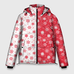 Мужская зимняя куртка Снежинки - новогодние узоры