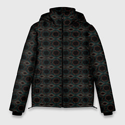 Куртка зимняя мужская Абстракция из многоугольников и линий, цвет: 3D-черный