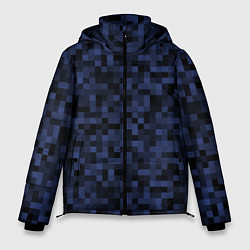 Мужская зимняя куртка Темная пиксельная абстракция