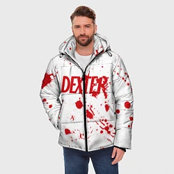 Куртка зимняя мужская Dexter logo Декстер брызги крови, цвет: 3D-черный — фото 2