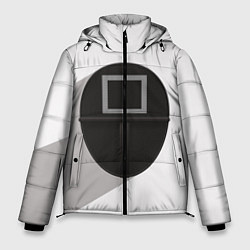 Куртка зимняя мужская Игра в кальмара: Маска квадрат, цвет: 3D-светло-серый