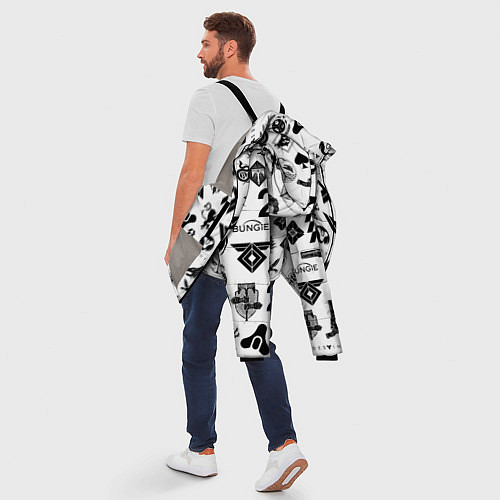 Мужская зимняя куртка DESTINY 2 LOGO PATTERN ДЕСТИНИ / 3D-Светло-серый – фото 5