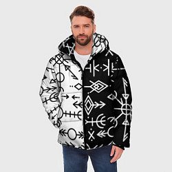 Куртка зимняя мужская ДРЕВНИЕ СЛАВЯНСКИЕ РУНЫ, цвет: 3D-черный — фото 2