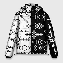 Куртка зимняя мужская ДРЕВНИЕ СЛАВЯНСКИЕ РУНЫ, цвет: 3D-светло-серый