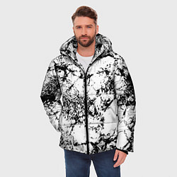 Куртка зимняя мужская Эффект линогравюры, цвет: 3D-светло-серый — фото 2