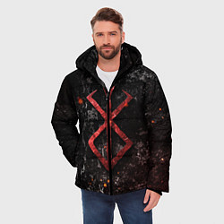 Куртка зимняя мужская BERSERK LOGO GRUNGE RED, цвет: 3D-черный — фото 2