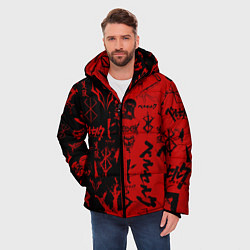 Куртка зимняя мужская BERSERK BLACK RED БЕРСЕРК ПАТТЕРН, цвет: 3D-светло-серый — фото 2