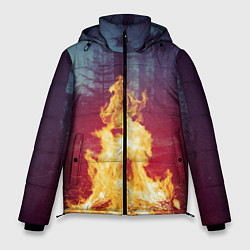 Куртка зимняя мужская Пикник в лесу, цвет: 3D-черный
