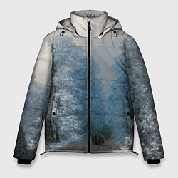 Мужская зимняя куртка Зимний пейзаж картина маслом