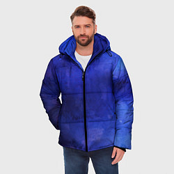 Куртка зимняя мужская Синее размытие, цвет: 3D-черный — фото 2