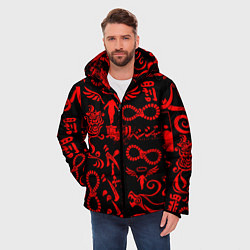Куртка зимняя мужская ТОКИЙСКИЕ МСТИТЕЛИ КРАСНЫЕ ТАТУ, цвет: 3D-красный — фото 2