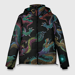 Мужская зимняя куртка Цветные драконы