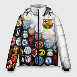 Куртка зимняя мужская FC BARCELONA LOGOBOMBING, цвет: 3D-светло-серый