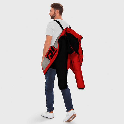 Мужская зимняя куртка DUCATI BLACK RED BACKGROUND / 3D-Светло-серый – фото 5