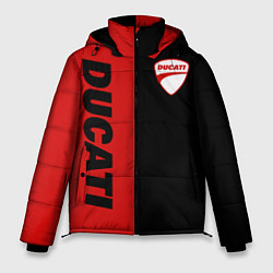Мужская зимняя куртка DUCATI BLACK RED BACKGROUND