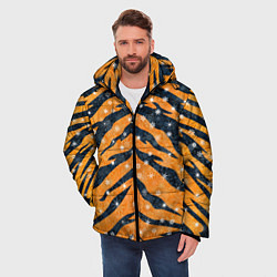Куртка зимняя мужская Новогодняя шкура тигра, цвет: 3D-красный — фото 2