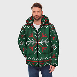 Куртка зимняя мужская Knitted Snowflake Pattern, цвет: 3D-светло-серый — фото 2
