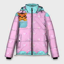 Куртка зимняя мужская Маленький тигр в кармане, цвет: 3D-красный