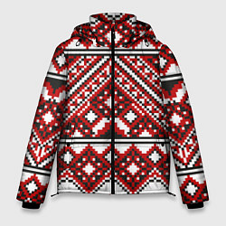 Мужская зимняя куртка Русский узор, геометрическая вышивка