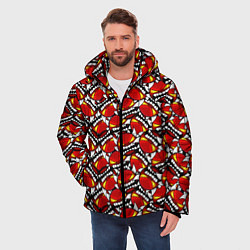Куртка зимняя мужская Geometry Dash: Demons Pattern, цвет: 3D-светло-серый — фото 2