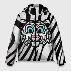 Куртка зимняя мужская Забавный Белый тигр, цвет: 3D-красный