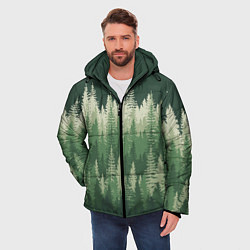 Куртка зимняя мужская Елки-палки, хвойный лес, цвет: 3D-светло-серый — фото 2
