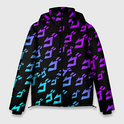 Куртка зимняя мужская JOJOS BIZARRE ADVENTURE NEON PATTERN НЕОН УЗОР, цвет: 3D-светло-серый