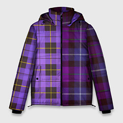 Куртка зимняя мужская Purple Checkered, цвет: 3D-черный