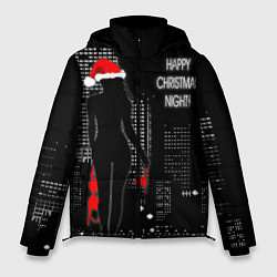 Куртка зимняя мужская Happy Christmas Night!, цвет: 3D-черный