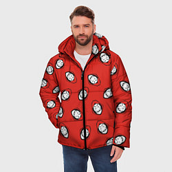 Куртка зимняя мужская БУМАЖНЫЙ ДОМ , УЗОР ИЗ МАСОК ДАЛИ, цвет: 3D-красный — фото 2