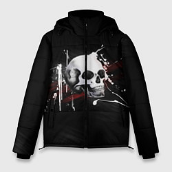 Куртка зимняя мужская Череп Красно-черный, цвет: 3D-красный