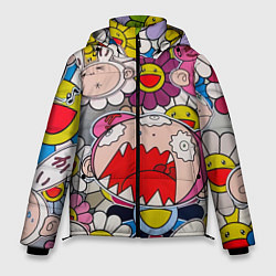 Куртка зимняя мужская Takashi Murakami кричащий арт, цвет: 3D-красный