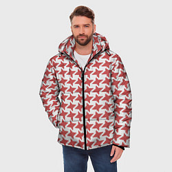 Куртка зимняя мужская Модная гусиная лапка, цвет: 3D-красный — фото 2