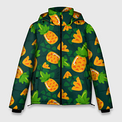 Куртка зимняя мужская Ананасы Много ананасов, цвет: 3D-красный