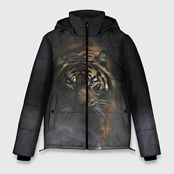 Куртка зимняя мужская Тигр в тумане, цвет: 3D-черный